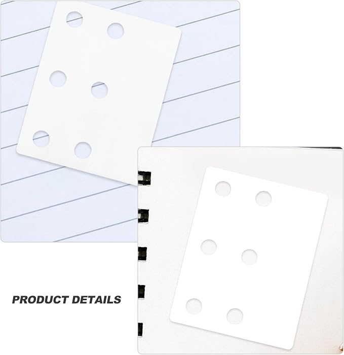 100pcs White Circle Hole Reinforcement Labels Pet Self Adhesive Tabs | Reusable Binder Sheet Organizers, Notebook Expansion Support, Circular 6-hole Format for Page Marking