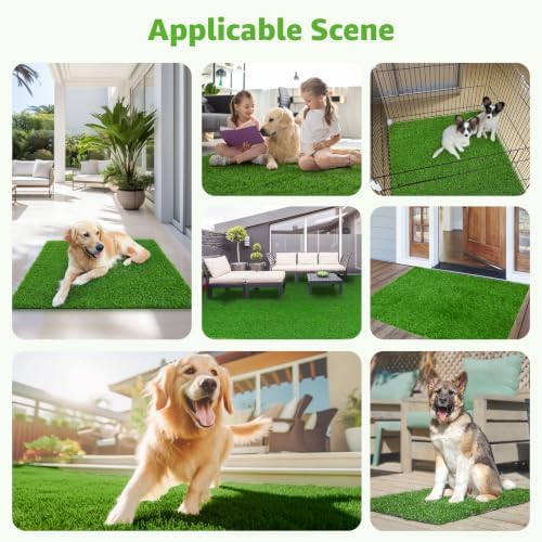 Artificial Dog Grass Pad 2 Pack，20"x 25" Replacement Fake Grass Turf Mat | Easy to Clean, with Drainage, Reusable, Realistic, Fake Grass Mat, for Apartment, Balcony, Outddor Use