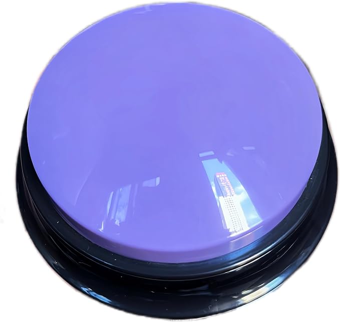 Dog Talk Buttons Voice Recording Button for Communication and Pet Training 30-Second Record & Playback Talking Button for Study, Office, Family, and Kids (Purple, one)