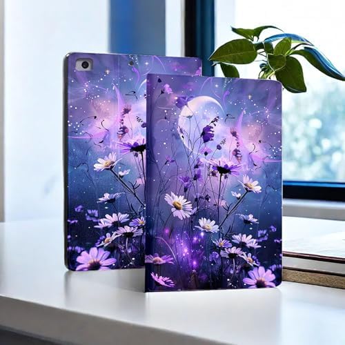 for Microsoft Surface Pro 11/10/9-13" 2024/2022 Tablet Case,Auto Wake/Sleep,Adjustable Stand Protective Cover - Purple Dreamy Flower