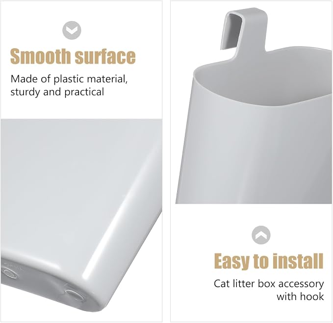 POPETPOP Cat Litter Scoop Holder, Small Trash Can Litter Scooper Pet Litter Shovel Stand Cat Litter Box Hanging Scoop Storage Container for Cat Litter Box (Pack of 2)