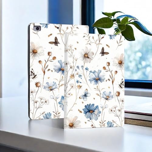 for Microsoft Surface Pro 7 Plus,Surface Pro 7/6/5/4 12.3" Tablet Case,Auto Wake/Sleep,Adjustable Stand Protective Cover - Flower Butterfly