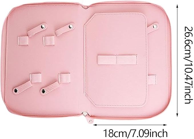 Pet Grooming Tool Storage Case Dog or Cat Grooming Supplies Dog Grooming Bag Portable PU Leather Storage Organizer Suitable for Professional Pet, Pink