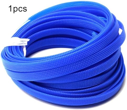 Othmro 32.8ft Length Expandable PET Flexible Braided Cable Sleeves 0.39in Width Wire Loom Sleeving and Organizers Flexible Wire Mesh Sleeves for TV Audio PC Computer Cords from Pet Chewing Blue