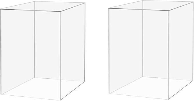 2 Pack Food Riser for Buffet Table Clear Acrylic Box 6" x 9" Display Stand Hollow Bottom No Lid for Catering and Events No Assembly by Marketing Holders