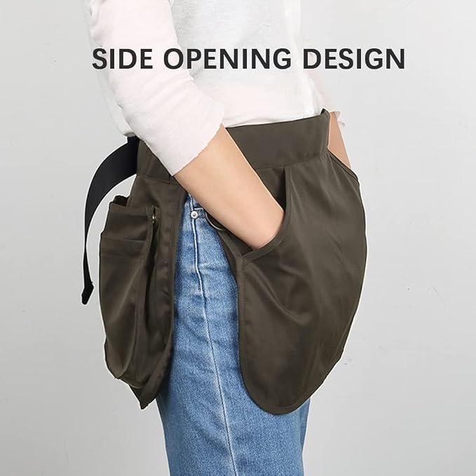 Dog Trainer Apron with 6 Pockets Adjustable Pet Handler Clothing Large Capacity Work Apron Multipurpose Waiter Apron Hair Stylist Waist Bag Garden Tool Organizer Dark-Green