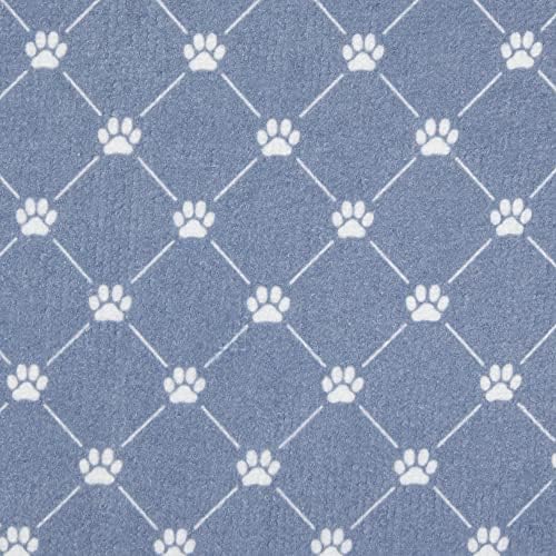 Bone Dry Machine Washable, Ultra Absorbent Pet Mat, 12x18, Stonewash Blue Trellis Print