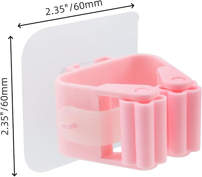 Sscon 5Pcs Self Adhesive Broom Holder Wall Mount Mop and Broom Gripper | Clip mouth holds paper tightly without leaving marks on photos