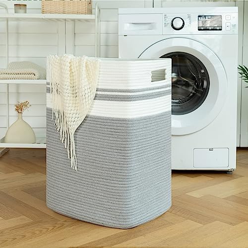 OIAHOMY 91L Laundry Hamper, XXXLarge Collapsible Laundry Basket Gray