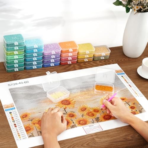 50PCS Diamond Painting Storage Containers Trays with Lids