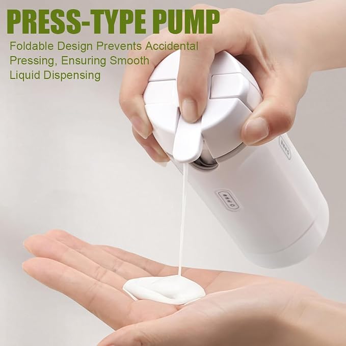 4 In 1 Travel Dispenser Bottle,With 4 Pack 30ml Travel Bottles,Refillable & Leak Proof Portable Toiletry Containers With Scale Label,For Shampoo Lotion Conditioner Soap Cream (GREEN)