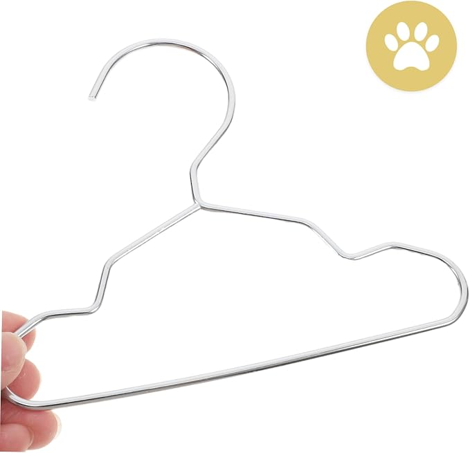 10-Pack Small Steel PET Hangers for Dog and Cat Clothing Mini PET Closet Organizer Lightweight Clothes Drying Rack for Apparel and Accessories