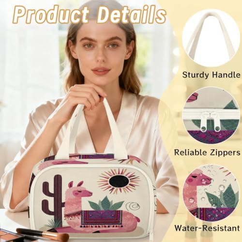 Cute Llama Travel Toiletry Bag for Women