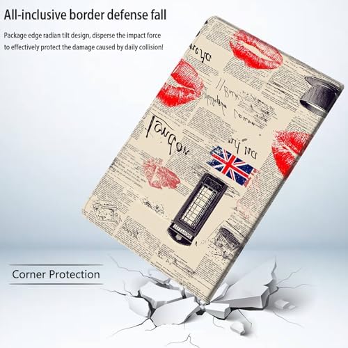 Bxgolkgd Tablet Case for Samsung Galaxy Tab S9 FE 10.9 Inch/S9 11 Inch 2023,Shockproof Stand Cover with Heat Dissipation,Auto Wake/Sleep Function,London Vintage Union Jack