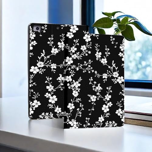 for Microsoft Surface Pro 11/10/9-13" 2024/2022 Tablet Case,Auto Wake/Sleep,Adjustable Stand Protective Cover - Minimalist White Floral