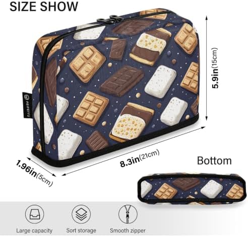 Marshmallows Chocolate Bars S'mores Pencil Case for Kids Girls Boys | Large Pencil Pouch Pen Bag Holder with Big Capacity