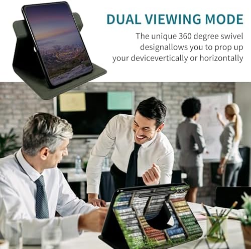 Case for Samsung Galaxy Tab S8 2022/S7 2020 11 Inch, 360 Degree Rotating Stand with Multi-Angle Vertical & Horizontal Viewing Shockproof Protective Shell for Women Men, Green Books