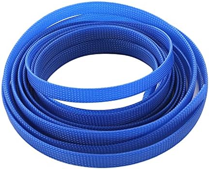 Jutagoss PET Expandable Braided Cable Sleeve, 16.4ft - 1/2 inch Blue Cable Management Sleeve, Wire Loom Tube Cord Protector for USB Cable, Power Cord, Audio Video and More, 1Pc