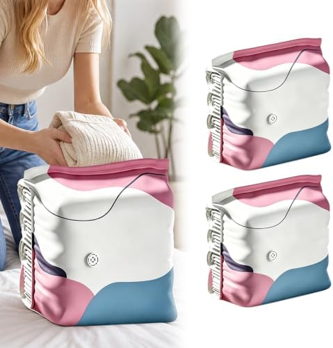 2pcs Travel Vacuum Bags Reusable No-Pump Vacuum Storage Bags Without Pump | 2pcs Vacuum Seal Bags Without Pump; Travel Space Saver Bags for Clothes, Bedding & Comforters; Reusable PET/PE; Double