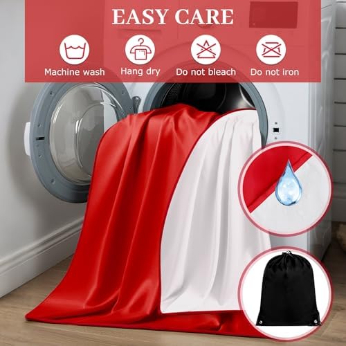 Tisancy Waterproof Bed Blanket Queen Size 78'' x 100'' Red Polyester, TPU Waterproof Film Mattress Protector Mat with Storage Bag for Bed Cover
