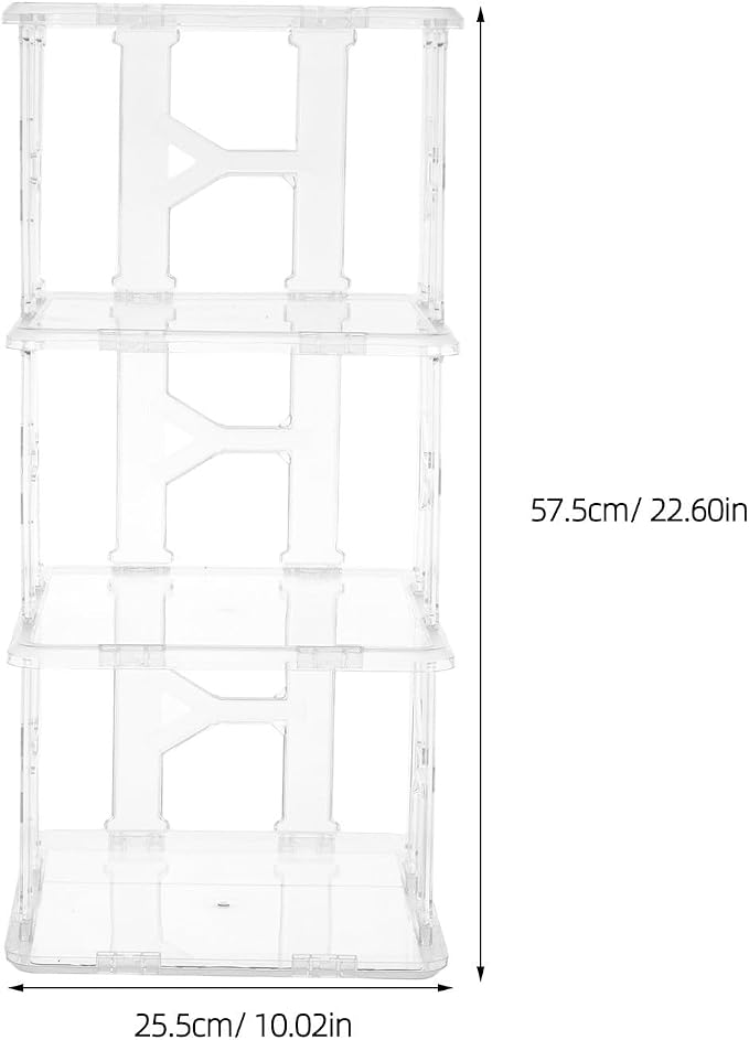 Ipetboom Multi Tier Cap Organizer 4 Tier Pet Stackable Storage Box | Design, Tabletop Use, Small-room Placement, Protects Shape and Prevents Squashing