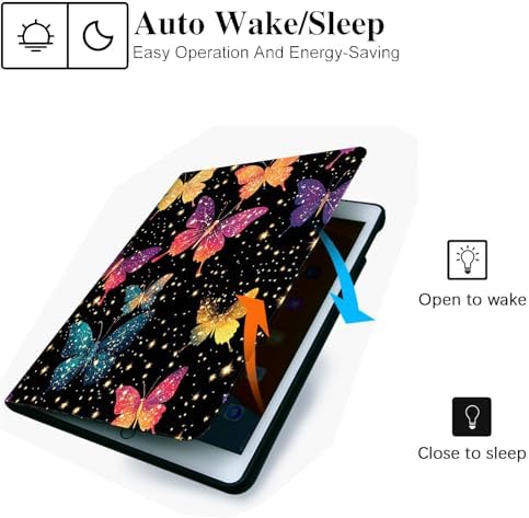 for Microsoft Surface Pro 8-13" 2021 Tablet Case,Auto Wake/Sleep,Adjustable Stand Protective Cover - Colorful Butterfly Glitter