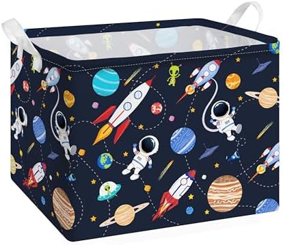 Collapsible Storage Basket Collapsible Fabric Laundry Basket with Handles | Spacious 15.7"×11.8"×11.8" size Folding Design Easy to Store Sturdy Fabric with Reinforced Handle Easy to Clean