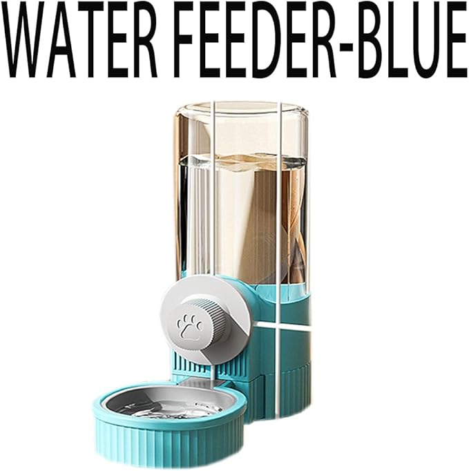 Cage Hanging Bowl Refillable Food Bowls Pet Dog Cat Bowls Kennel Crate Double Bowls for Food and Water with Automatic Water Food Dispense Feeder for Puppy Cat Rabbit (Water Bowl-Grey)