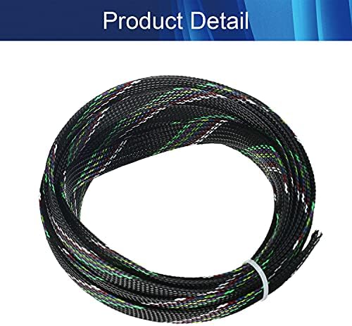 Jutagoss PET Expandable Braided Cable Sleeve, 16.4ft - 1/2 inch Multicolor Cable Management Sleeve, Wire Loom Tube Cord Protector for USB Cable, Power Cord, Audio Video and More, 1Pc
