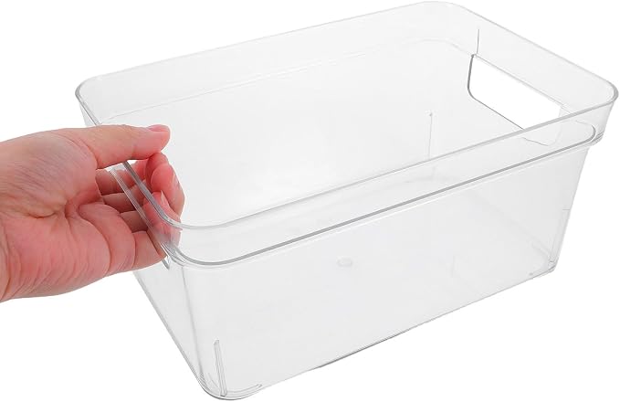 Healifty Pet Storage Box Organizer with Large Capacity and Portable Handle for Home and Office Use, Multi-purpose Plastic Stationery and Toiletry Storage Container