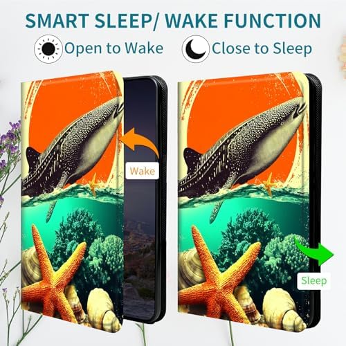 Case for Samsung Galaxy Tab S6 Lite 10.4" 2024/2022/2020, 360 Degree Rotating Stand with Multi-Angle Vertical & Horizontal Viewing Shockproof Shell for Women Men, Whale Sunset Starfish
