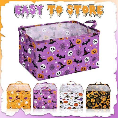 Breling 4 Pcs Halloween Baskets Spooky Boo Baskets