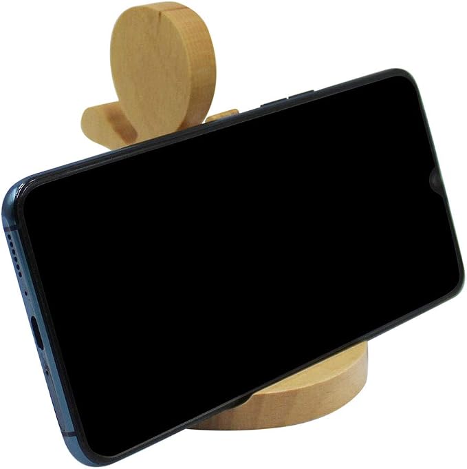 Cute Boy Cellphone Holder Stand Wooden Smartphone Desk Holder for All Mobile Phones Animal Phone Stand Desk Ornament
