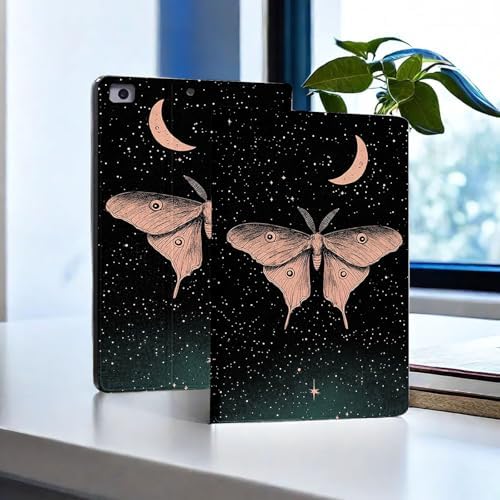 for Microsoft Surface Pro X/Pro X Plus-13 2019/2020/2021/2024 Tablet Case,Auto Wake/Sleep,Adjustable Stand Protective Cover - Moth Starry Sky