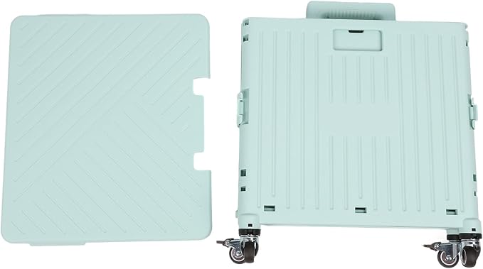 Folding Utility Cart, Portable Rolling Crate Handcart with Telescoping Handle, Large Capacity Storage Cart for Outdoor Shopping Travel, 15.75in x 14.17in x 39.37in (Green)
