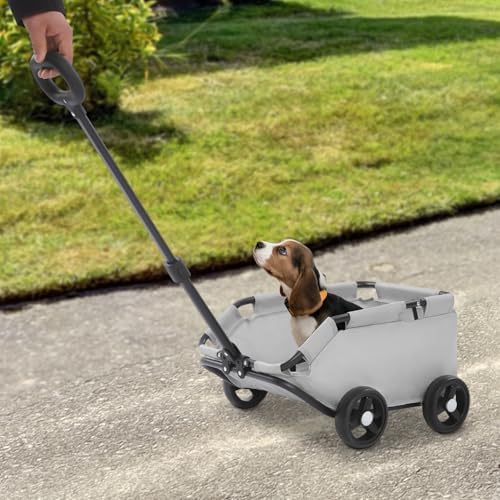 Dog Stroller, Pet Stroller for Travelling, Folding Dog Cart, Pet Stroller for Small Dogs Cats (Grey)