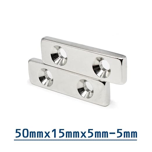 1/2/5/10/20PCS 50x15x5-5mm Long Strip Block Neodymium Holes 5mm Countersunk Quadrate Permanent NdFeB 50 * 15 * 5-5 m Magnets(10PCS)