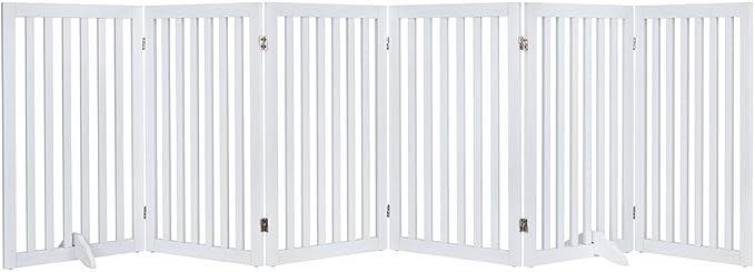 unipaws 120" Extra Wide Pet Gate and Pet Playpen Combination for Dog Cat | 36” Height Free Standing Dog Gate for Doorways, Stairs, Foldable Puppy & Room Divider, Indoor Use