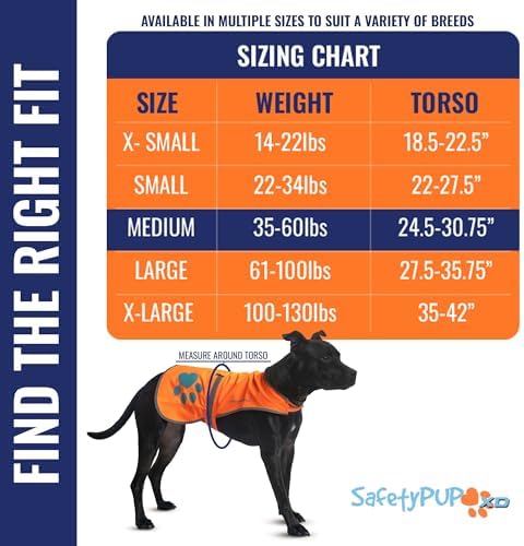 Blaze Orange Dog Vest. Reflective High Visibility in Hunting & Wooded Areas