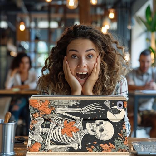 for Microsoft Surface Pro 11/10/9-13" 2024/2022 Tablet Case,Auto Wake/Sleep,Adjustable Stand Protective Cover - Halloween Skeleton