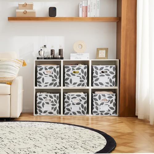 MAX Houser Foldable Fabric Storage Bins with Dual Plastic Handles, Grey | 4 pack cloth storage bins with dual carry handles, Foldable Storage Cubes Organizer Baskets, ideal for home bedroom closet