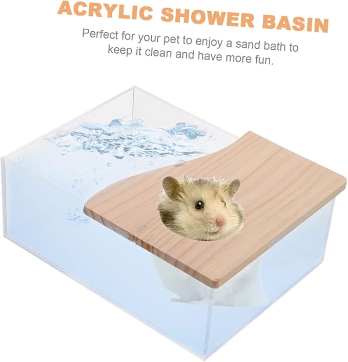 Toddmomy Acrylic Bathtub for Chinchillas Multi-Function Pet Accessory Clear Sand Bath House Hamster Bath Toy Bin Easy to Store