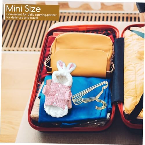 POPETPOP 10 Pcs Mini Dog Costume Hangers Nonslip Metal Clothes Hangers for Pet Apparel Stylish Closet Organizer for Dogs Compact Design Prevents Deformation