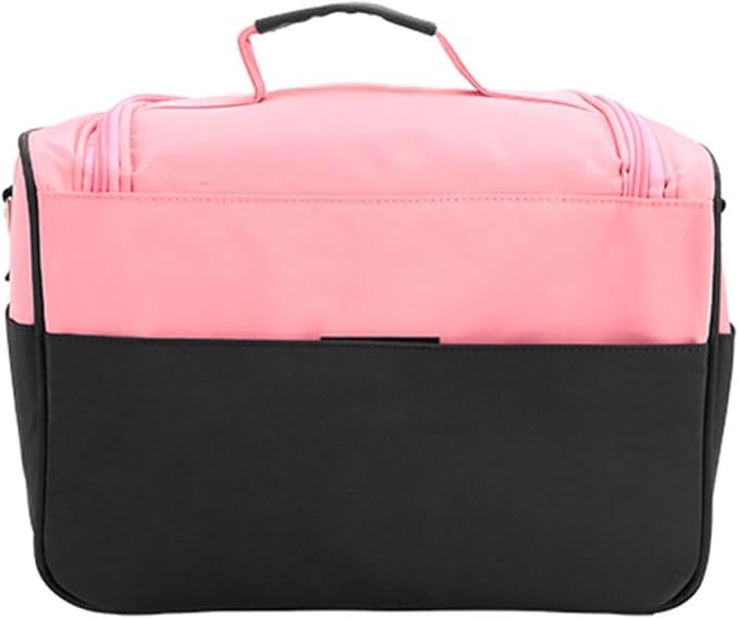 CHILDWEET Sturdy Pink Hair Tool Bag for Barbers and Hairstylists, Made of Sturdy Oxford Cloth and Metal, Featuring Easy Access Dividers, for Outdoor Travel and Hairdressing Tool Organization