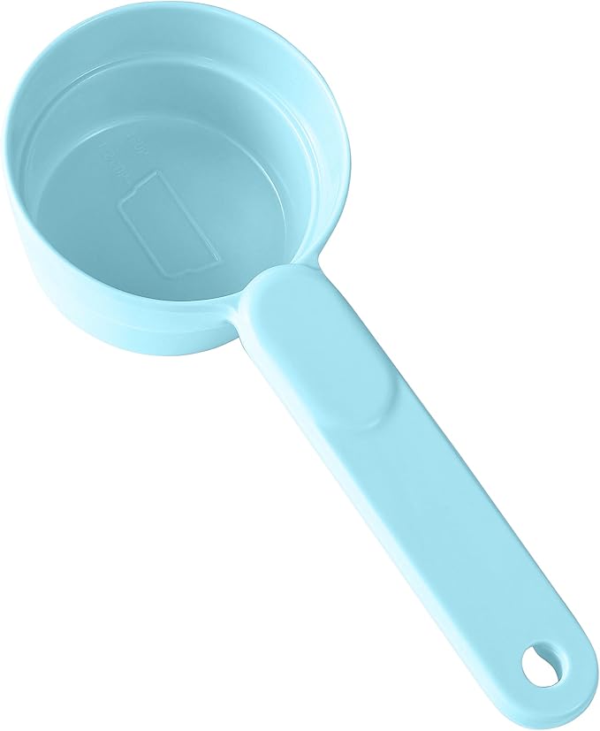 Joyinjojo Dog Food Scoop 1 Cup 1/2 Cup - Melamine Dog Food Measuring Cup, Pet Food Scoop for Dog Cat...Comfortable Long Handle for Easy to Scoop Food, Blue 1 Cup