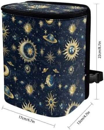 Moon Star Planets Car Trash Hanging Garbage Can/Bag with Lid Portable Waterproof Trash Bag Car Accessories Interior for Sedans, SUVs & Trucks