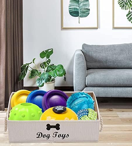 Morezi Large Dog Toy bin Puppy Shallow Toy Baskets Dog Toy Storage Perfect for Living Room playroom Closet Home Organization - White