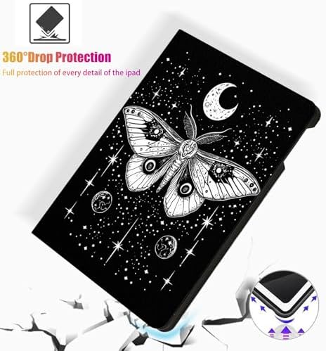 for Microsoft Surface Pro 8-13" 2021 Tablet Case,Auto Wake/Sleep,Adjustable Stand Protective Cover - Moth Starry Sky