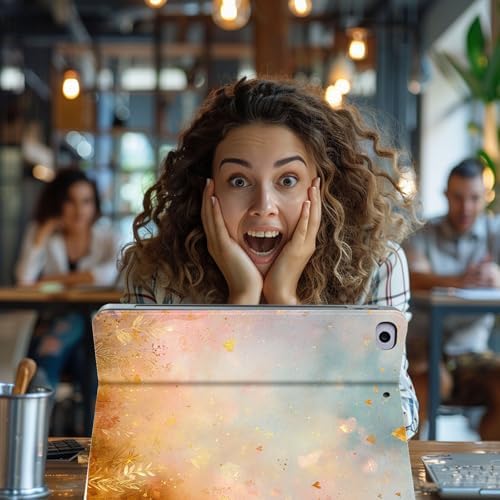 for Microsoft Surface Pro X/Pro X Plus-13 2019/2020/2021/2024 Tablet Case,Auto Wake/Sleep,Adjustable Stand Protective Cover - Dreamy Heart Watercolor