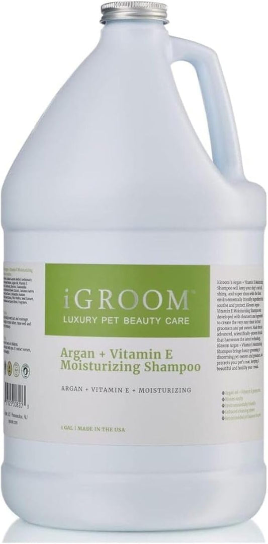 iGroom Argan+Vitamin E Dog Shampoo, Groom Like a Professional, Enhanced Cleaning Power, Recommended pH Balance, Made in USA, Gallon